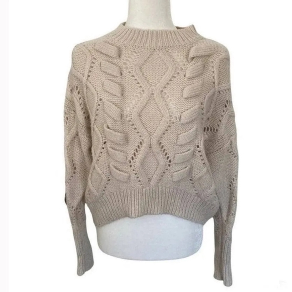Silverflint Beige Chunky Knit Sweater, Size Large, Like New Condition